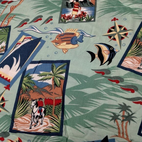 Reyn Spooner Fabric Material Rayon Caribbean Cruises Jamaica Fish Beach 81x58" - Picture 8 of 12
